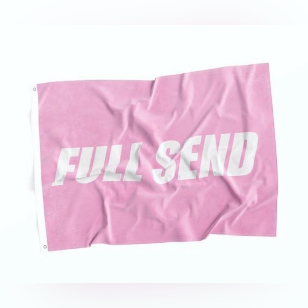 NWT pink “full send” flag